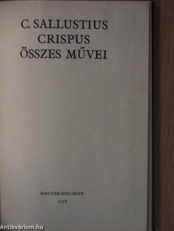 C. Sallustius Crispus összes művei