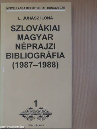 Szlovákiai magyar néprajzi bibliográfia (1987-1988)