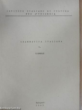 Grammatica Italiana I.