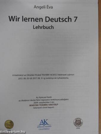 Wir lernen Deutsch 7. - Lehrbuch