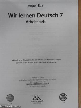 Wir lernen Deutsch 7. - Arbeitsheft