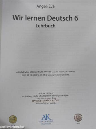 Wir lernen Deutsch 6. - Lehrbuch