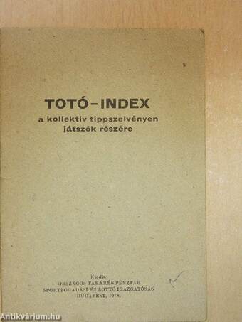 Totó-index a kollektív tippszelvényen játszók részére