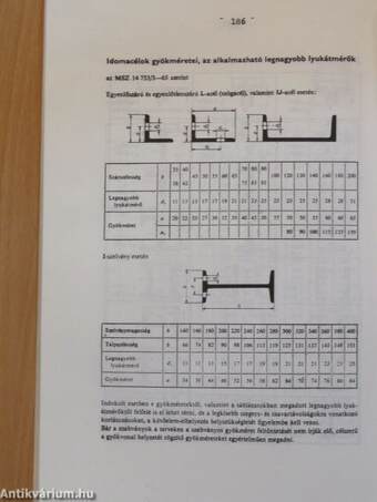 Előírások és táblázatok tartószerkezetek méretezéséhez