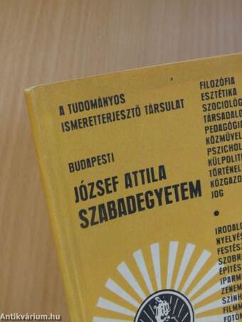 Tudományos Ismeretterjesztő Társulat Budapesti József Attila Szabadegyetem 1975-1976