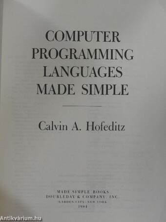 Computer Programming Languages Made Simple