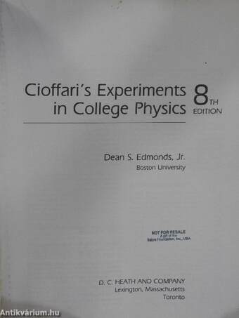 Cioffari's Experiments in College Physics