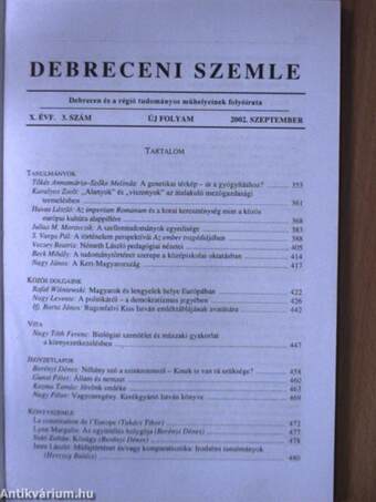 Debreceni Szemle 2002. szeptember