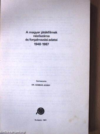 A magyar játékfilmek nézőszáma és forgalmazási adatai 1948-1987