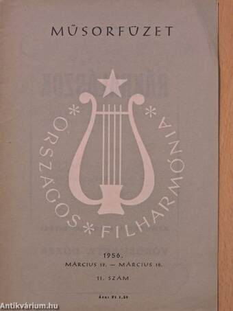 Országos Filharmónia Műsorfüzet 1956/11.