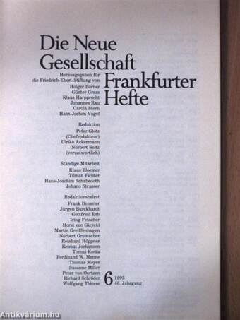 Die Neue Gesellschaft/Frankfurter Hefte 6/1993