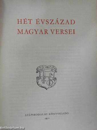 Hét évszázad magyar versei