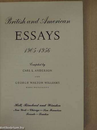 British and American Essays 1905-1956