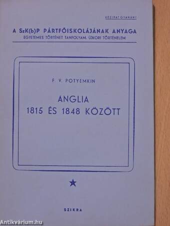 Anglia 1815 és 1848 között