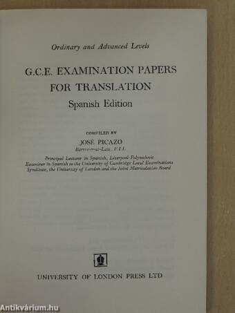 G.C.E. Examination Papers for Translation