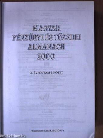 Magyar pénzügyi és tőzsdei almanach 2000. I.