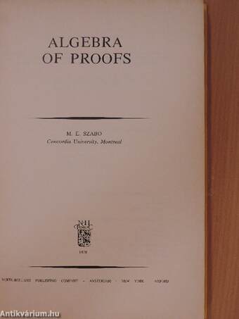 Algebra of Proofs