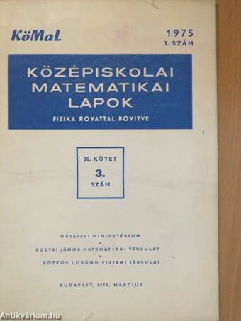 Középiskolai matematikai lapok 1975. március