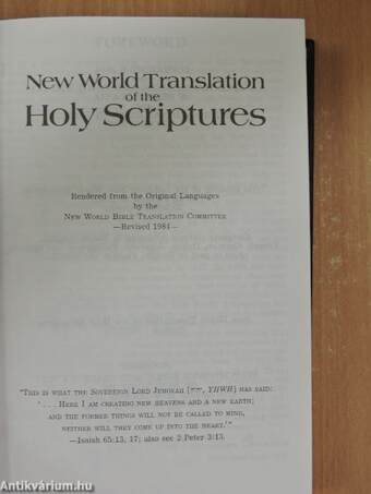 New World Translation of the Holy Scriptures