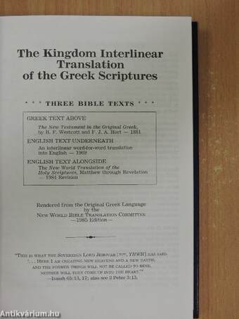 The Kingdom Interlinear Translation of the Greek Scriptures