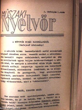 Műszaki Nyelvőr 1955-1956. (teljes évfolyamok)