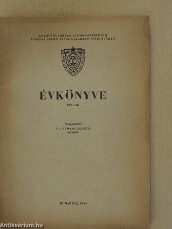 Az Eötvös Loránd Tudományegyetem Apáczai Csere János Gyakorló Iskolájának Évkönyve 1967-68.