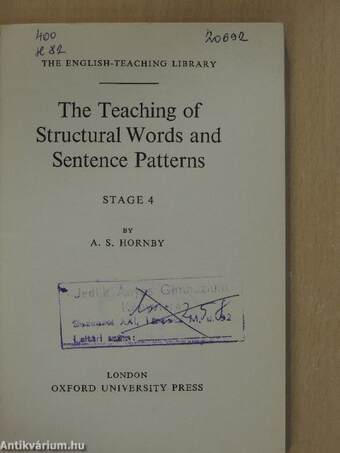 The Teaching of Structural Words and Sentence Patterns 4.