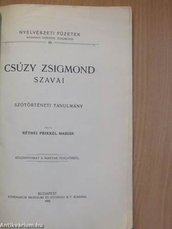 Csúzy Zsigmond szavai