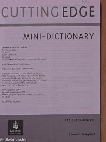 Cutting Edge - Pre-Intermediate - Mini-Dictionary