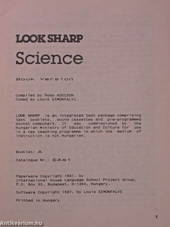 Look Sharp - Booklet A