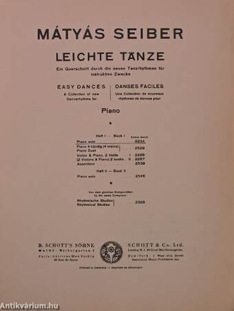 Leichte Tänze I./Easy Dances I./Danses Faciles I.