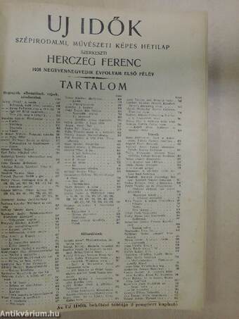 Uj Idők 1938. (nem teljes évfolyam)