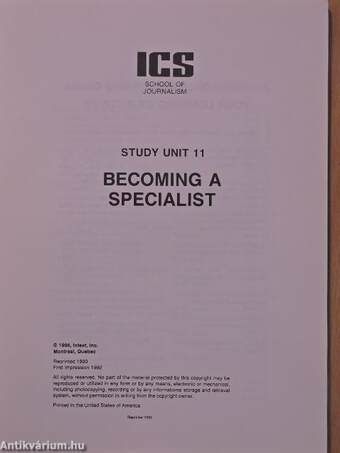 Becoming a specialist