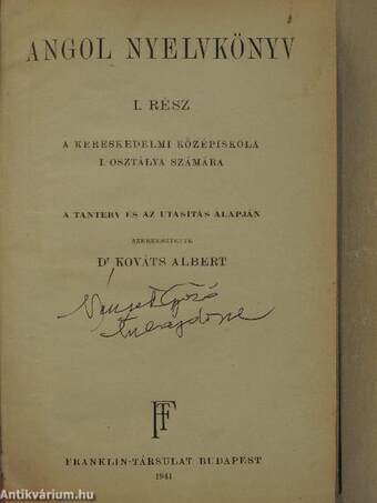 Angol nyelvkönyv I-III./Angol kereskedelmi levelező