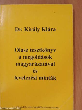 Olasz tesztkönyv a megoldások magyarázatával és levelezési minták