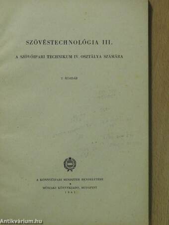 Szövéstechnológia III.