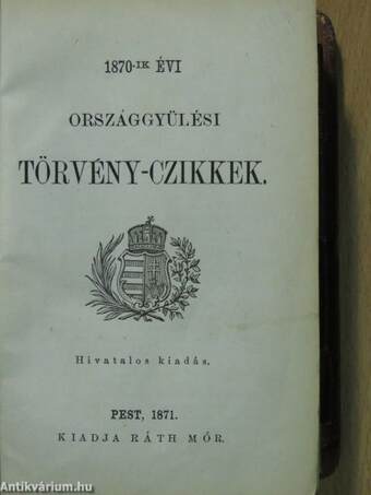 1870-ik évi országgyülési törvény-czikkek