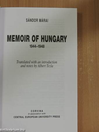 Memoir of Hungary 1944-1948