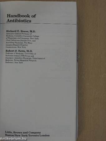 Handbook of Antibiotics