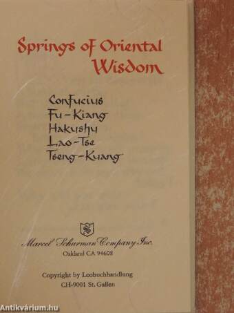 Springs of Oriental Wisdom