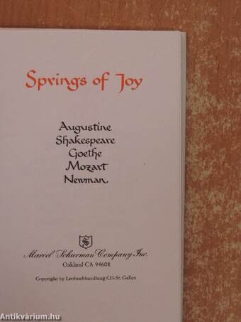 Springs of Joy