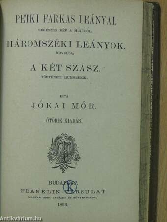 A bűntárs/A kétszarvu ember/Az egyiptusi rózsa/Koronát szerelemért/A hargita/A kalmár és családja/Petki farkas leányai/Háromszéki leányok/A két szász