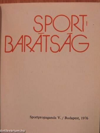 Sportbarátság (minikönyv) (számozott)/Sportbarátság (minikönyv) (számozott)/Sportbarátság (minikönyv) (számozott)