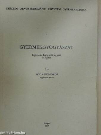 Gyermekgyógyászat II.