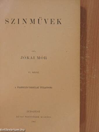 Szinművek II.