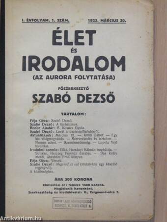 Élet és Irodalom 1923. március-október