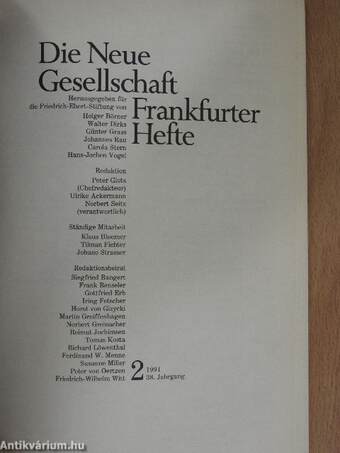 Die Neue Gesellschaft/Frankfurter Hefte 2/1991