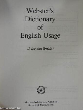 Webster's Dictionary of English Usage