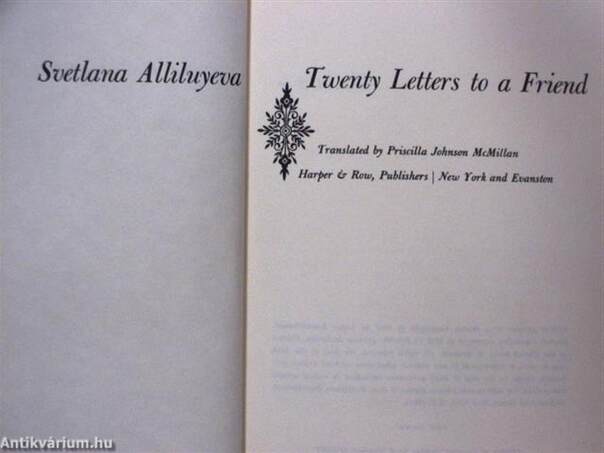 Twenty Letters to a Friend