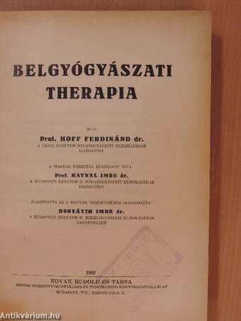 Belgyógyászati therapia